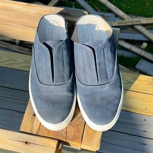Corso Como pebbled leather slides.  Navy Blue Size 9.